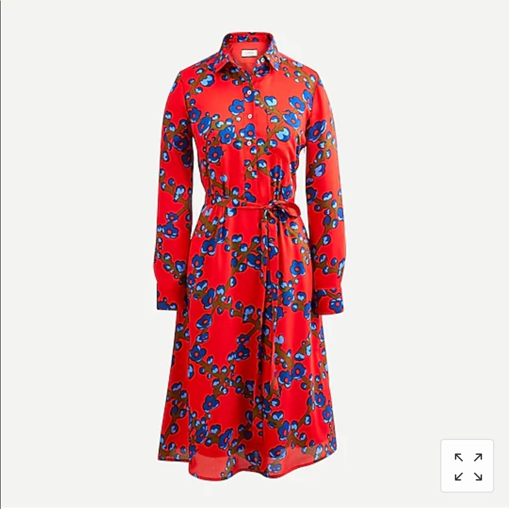 J CREW A- Line shirt dress in lattice floral